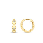 Gold Triangle Stone Hoop Earring