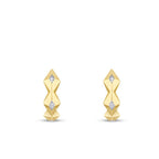 Gold Triangle Stone Hoop Earring