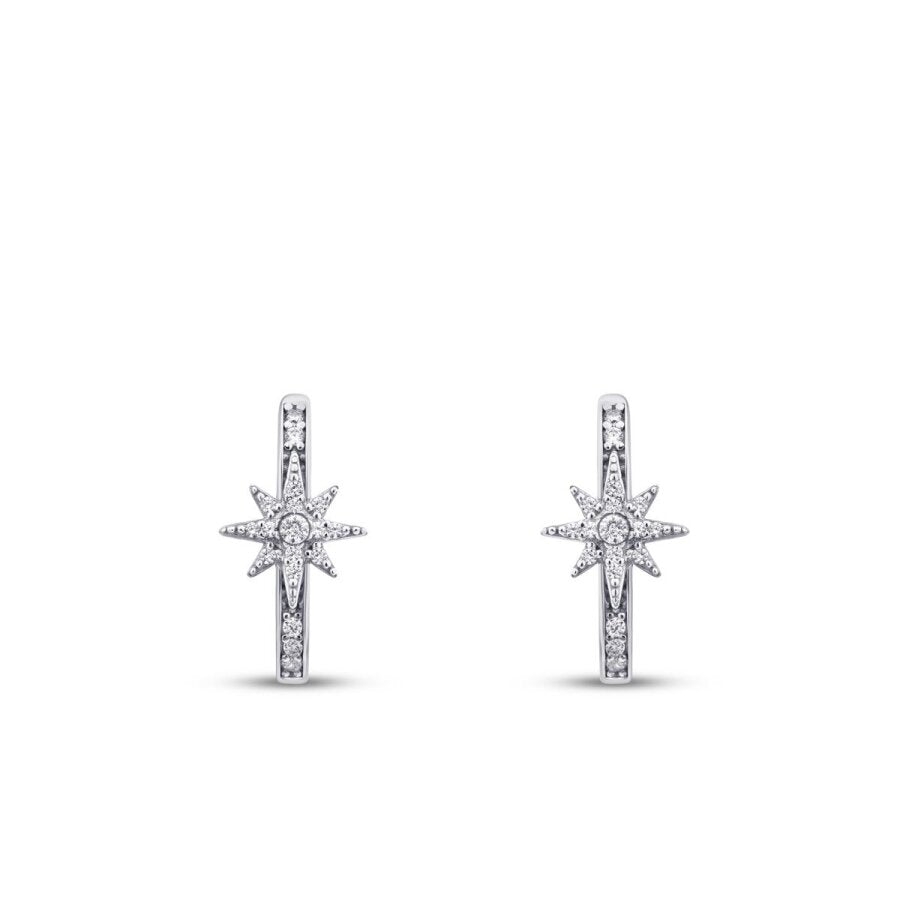 Gold Stone North Star Earrings