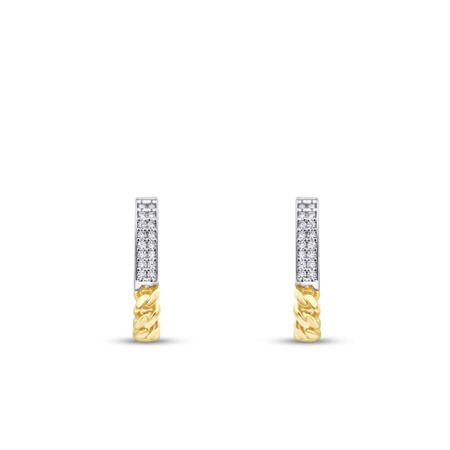 Gold Oval Chain Earrings