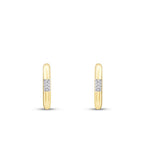 Gold Stone Oval Hoop Earrings