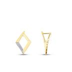 Gold Stone Baklava Earrings