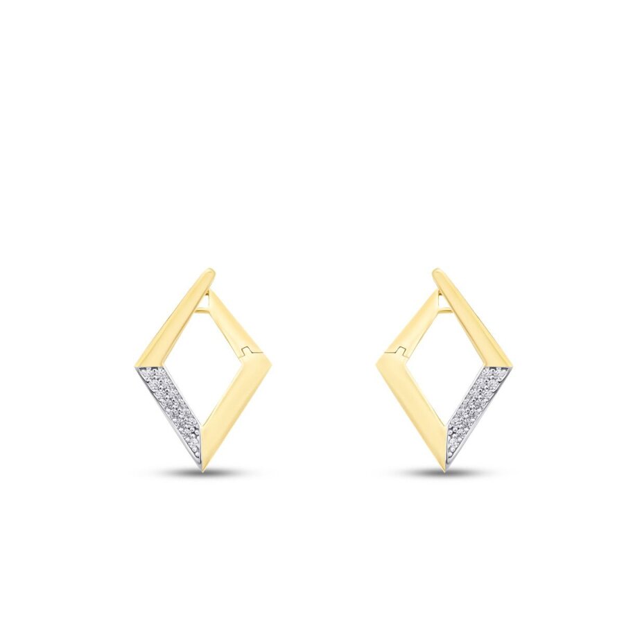 Gold Stone Baklava Earrings