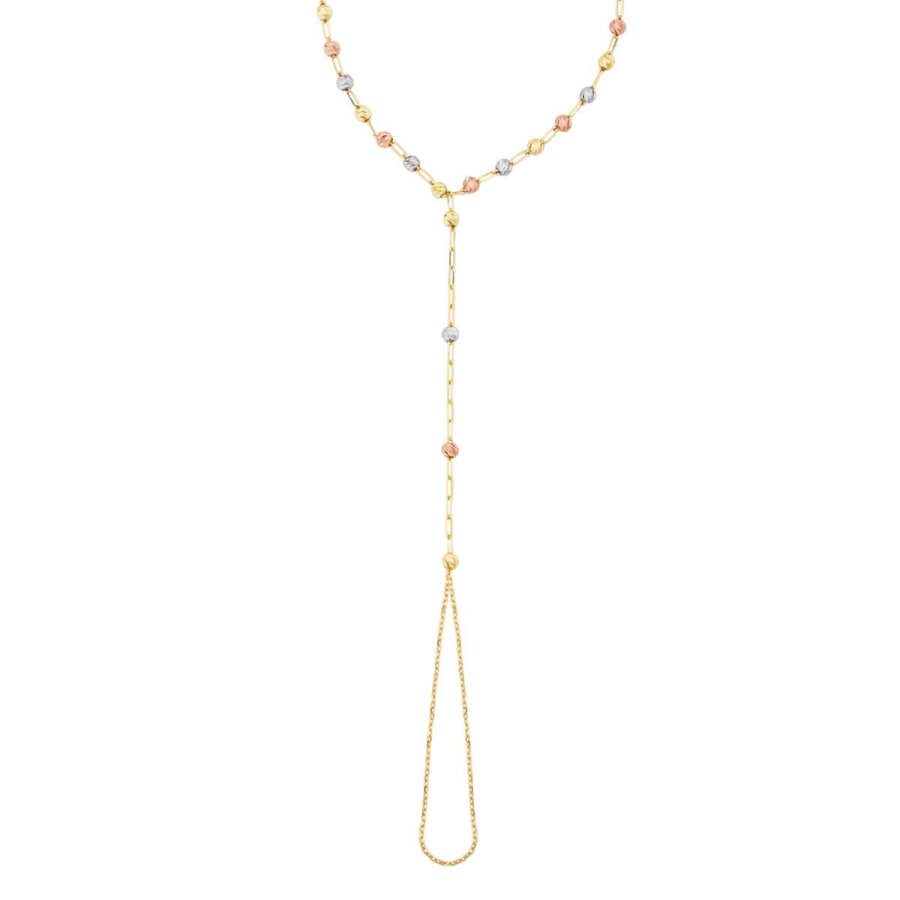 Gold Ball Paperclip Chain Hand Chain Bracelet