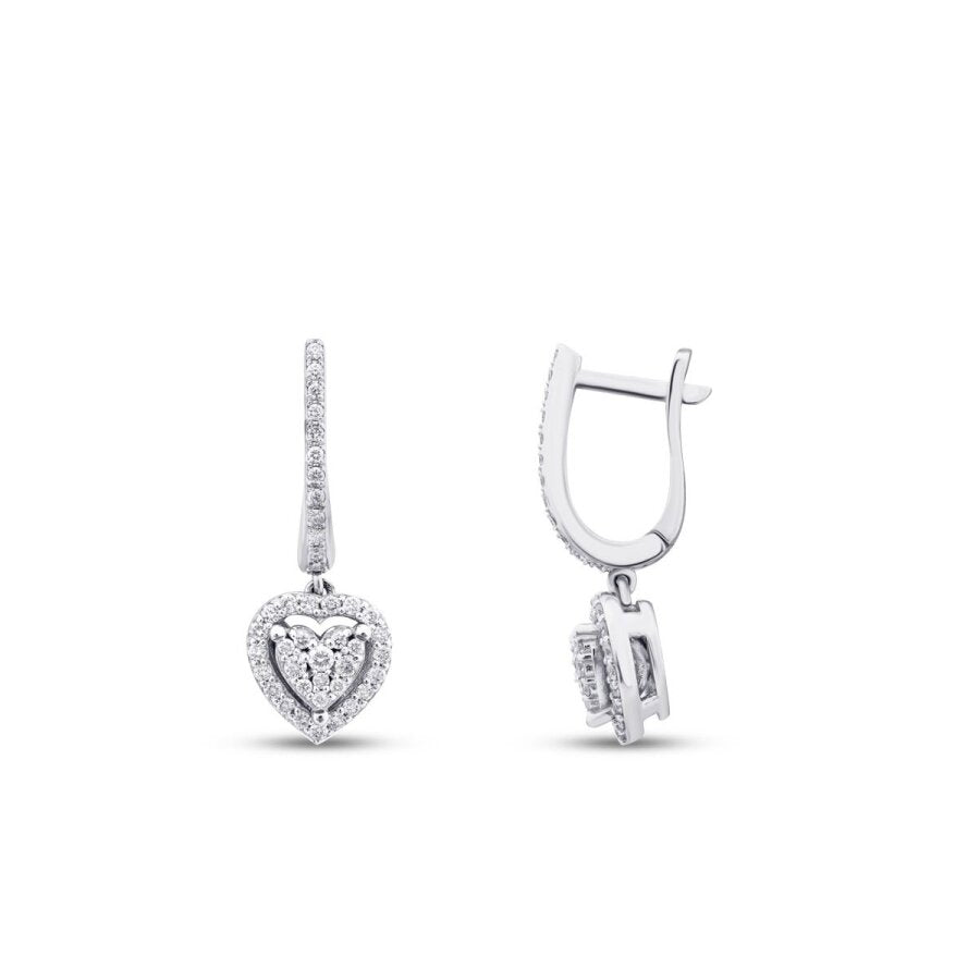 0,58 Carat Diamond Heart Earrings