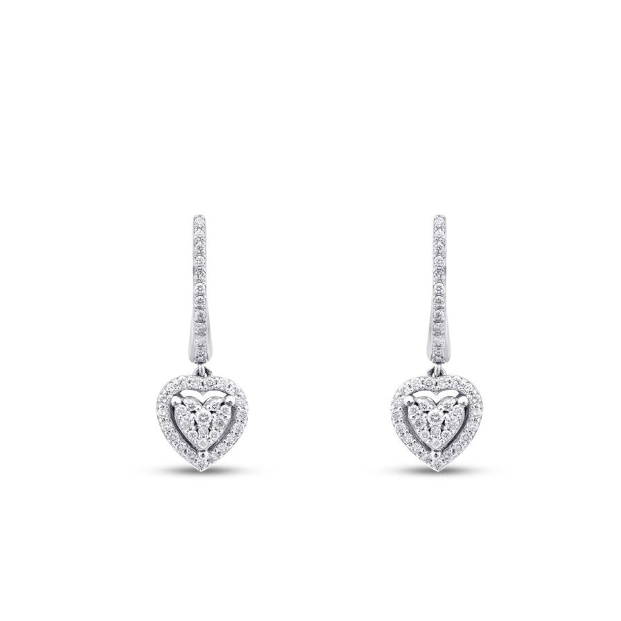0,58 Carat Diamond Heart Earrings