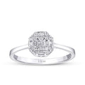 0,24 Carat Diamond Baguette Round Ring