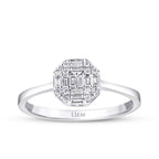 0,24 Carat Diamond Baguette Round Ring