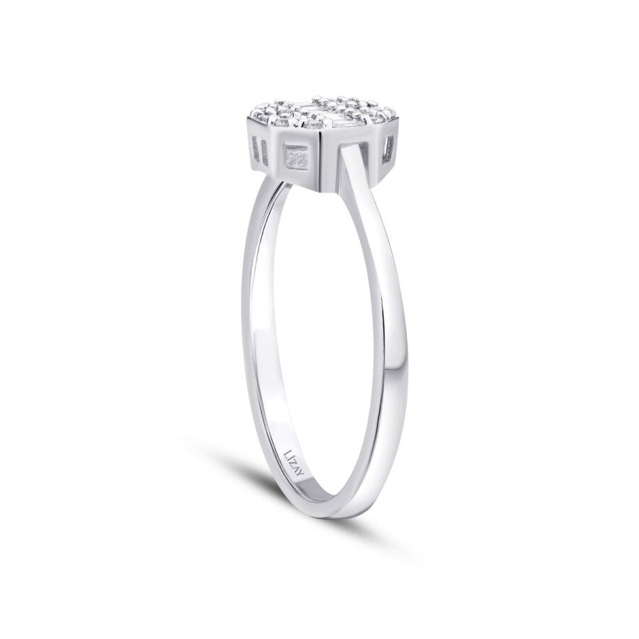 0,24 Carat Diamond Baguette Round Ring