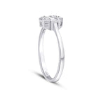 0,24 Carat Diamond Baguette Round Ring
