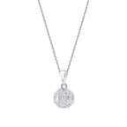 0,21 Carat Diamond Round Baguette Necklace