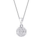 0,21 Carat Diamond Round Baguette Necklace