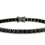 5,94 Carat Black Stone Men's Tennis Bracelet