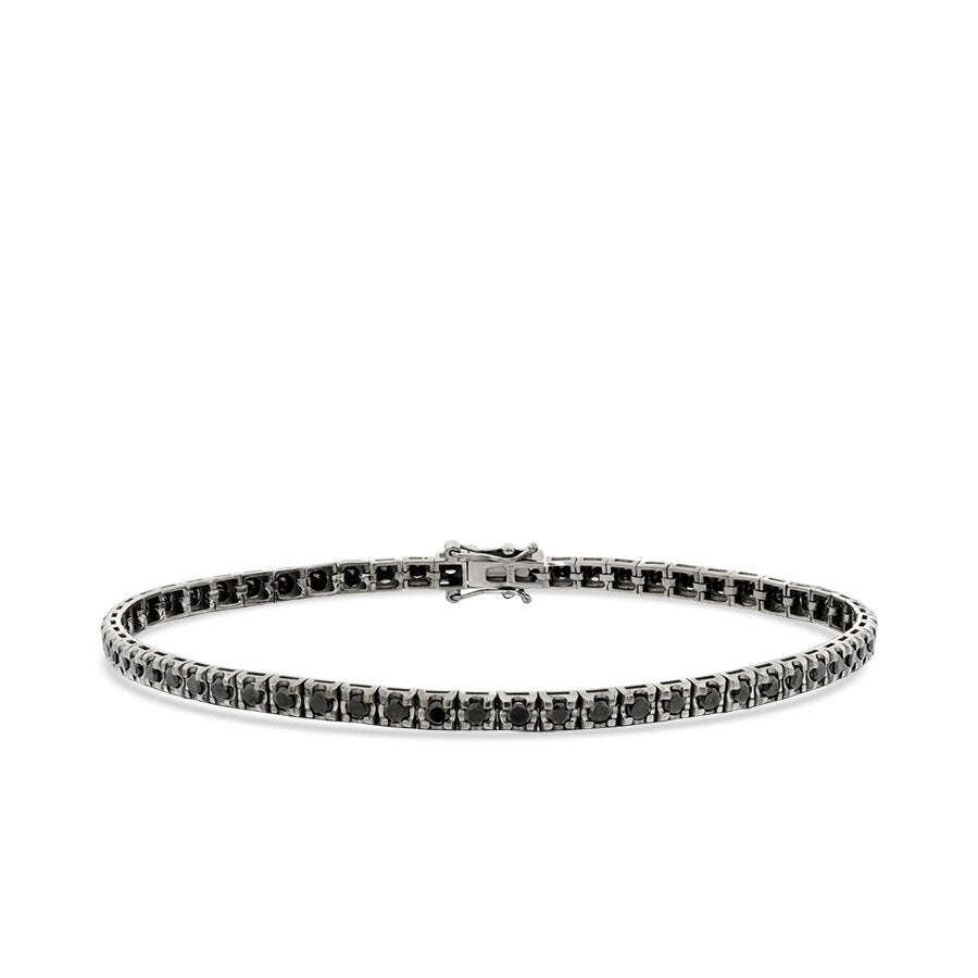 3,37 Carat Black Stone Men's Tennis Bracelet