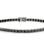 3,37 Carat Black Stone Men's Tennis Bracelet