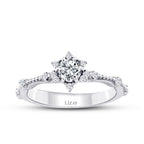 0,33 Carat Diamond Lotus Solitaire Engagement Ring