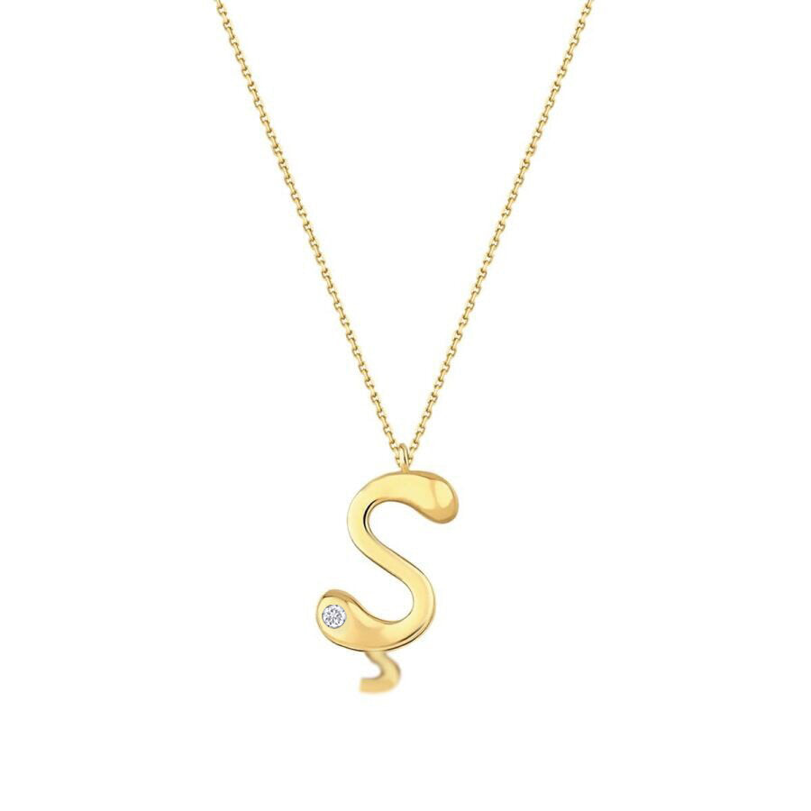 0,02 Carat Diamond Ş Letter Necklace