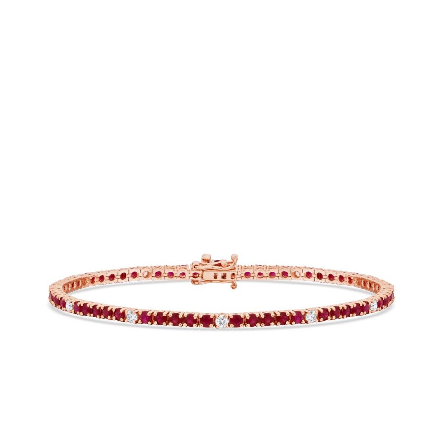 3,96 Carat Diamond Ruby Bracelet