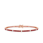 3,96 Carat Diamond Ruby Bracelet