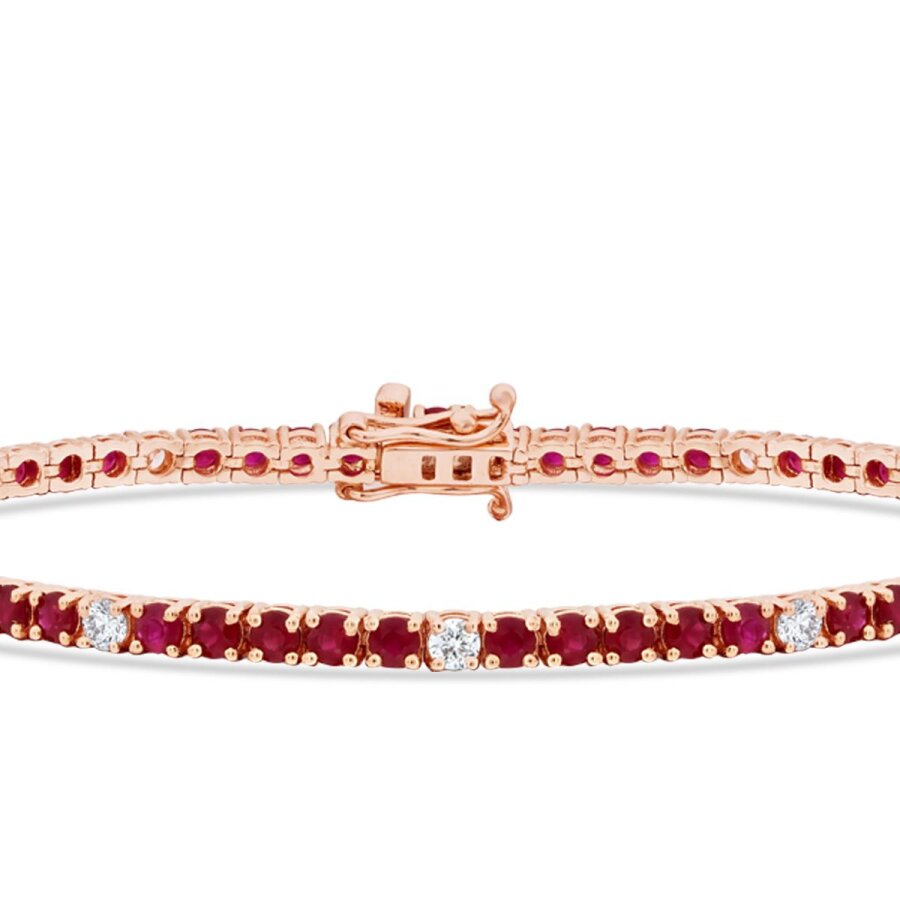 3,96 Carat Diamond Ruby Bracelet