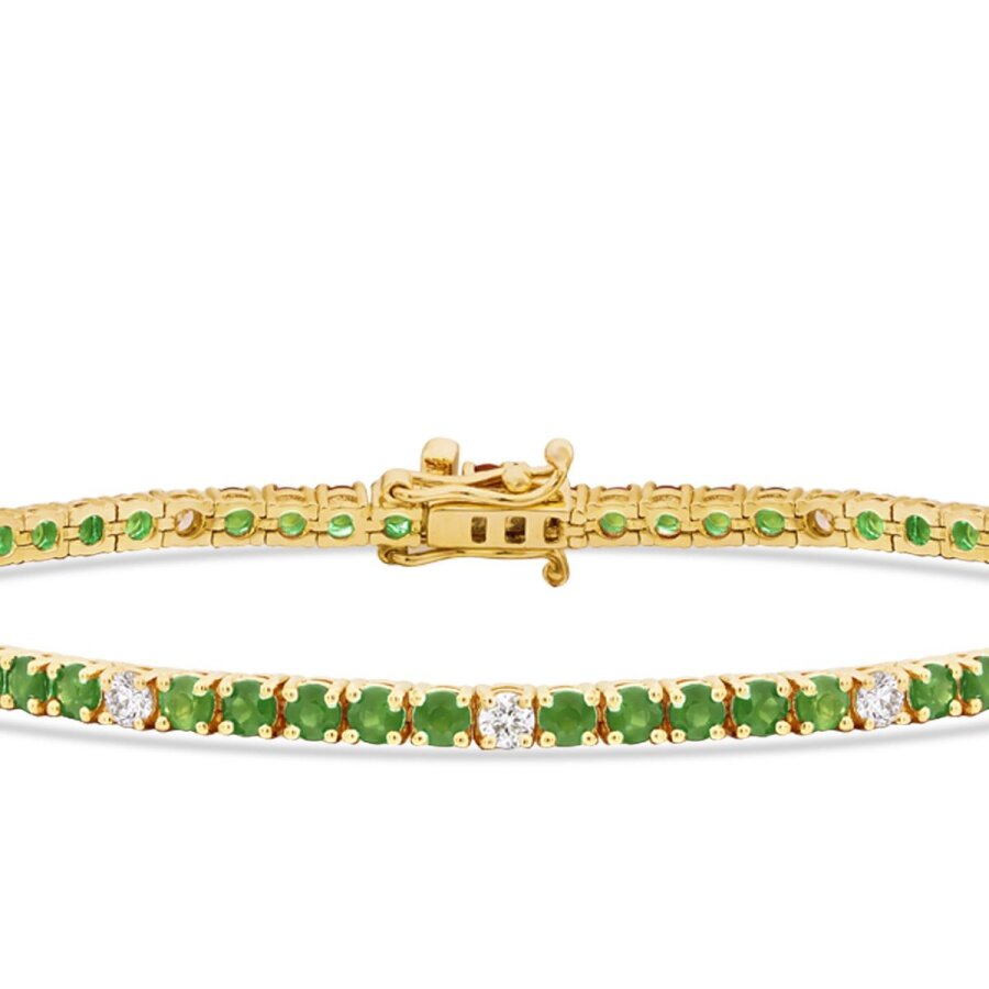 3,64 Carat Diamond Emerald Bracelet
