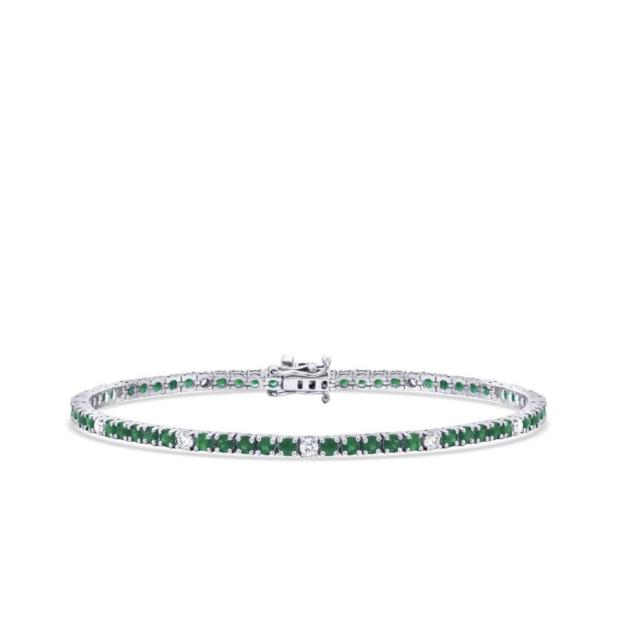 3.62 Carat Diamond Emerald Bracelet