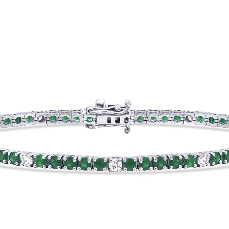 3.62 Carat Diamond Emerald Bracelet