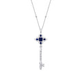 2,53 Carat Diamond Sapphire Key Necklace