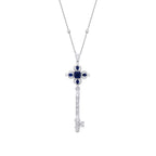 2,53 Carat Diamond Sapphire Key Necklace