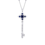 2,53 Carat Diamond Sapphire Key Necklace