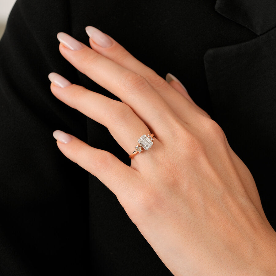 0,38 Carat Diamond Baguette Ring