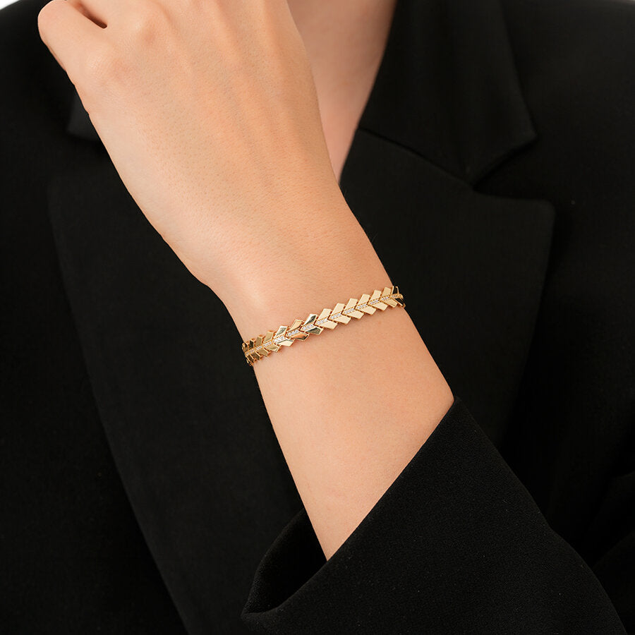Gold Stone Triangle Bracelet