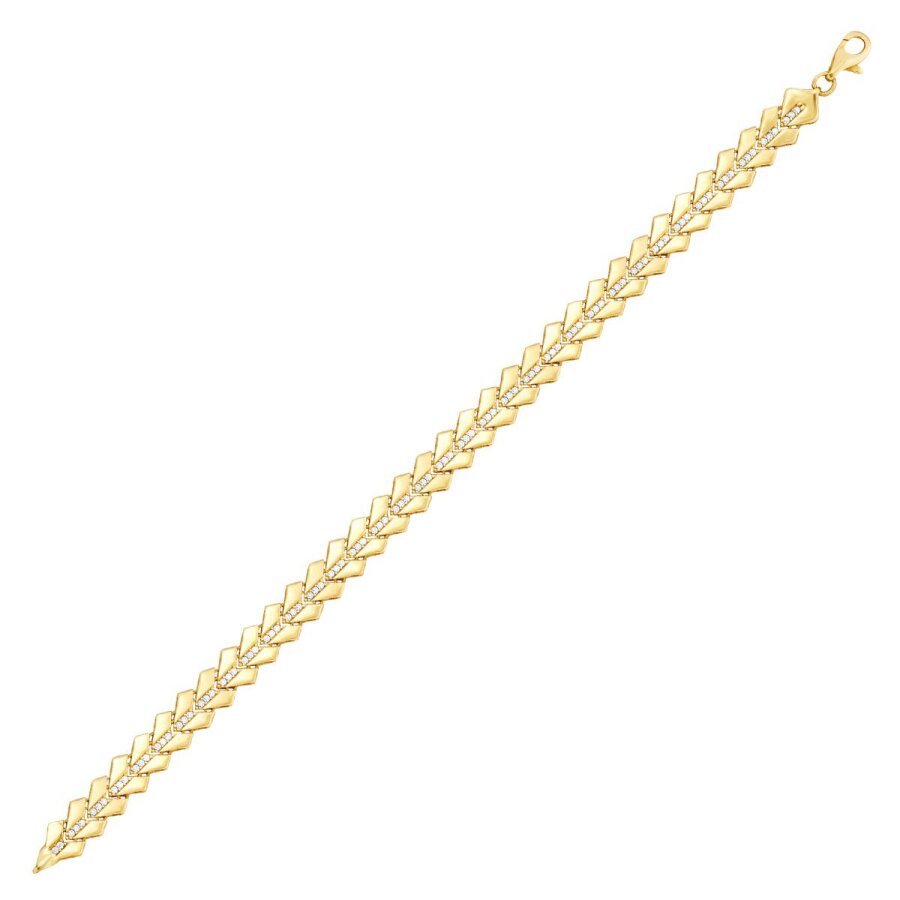 Gold Stone Triangle Bracelet