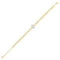 Gold Chain-Detail Baguette Bracelet