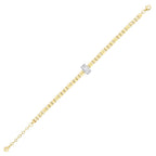 Gold Chain-Detail Baguette Bracelet