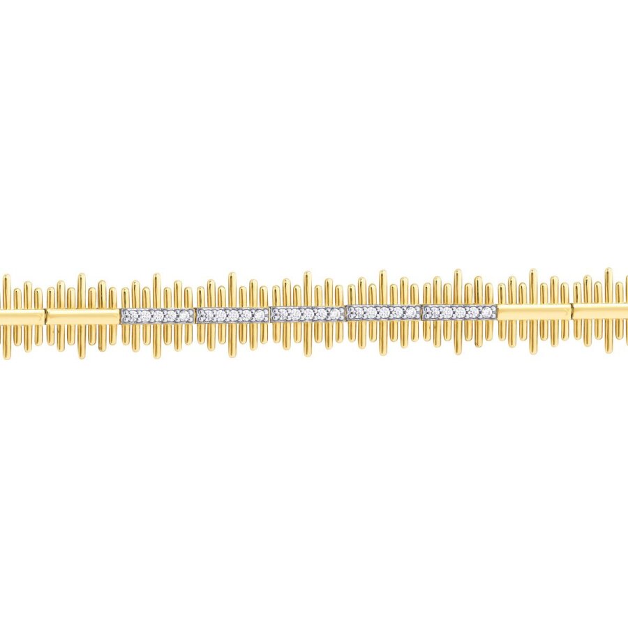 Gold Stone Zigzag Bracelet