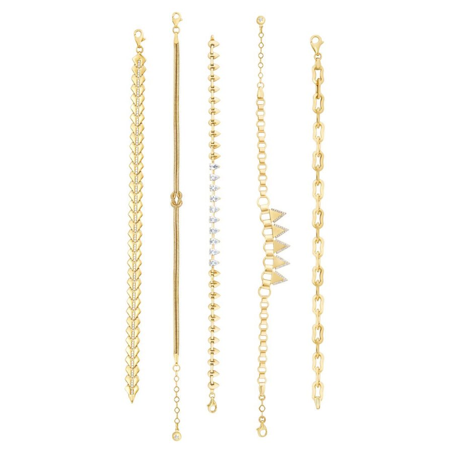 Gold Stone Triangle Bracelet