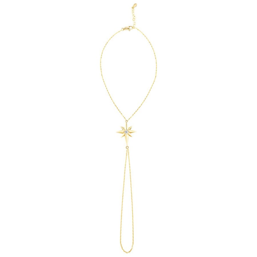 Gold North Star Hand Chain Bracelet
