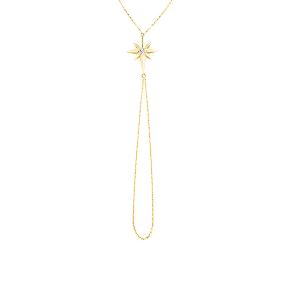 Gold North Star Hand Chain Bracelet
