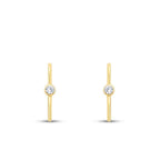 Gold Solitaire Earrings