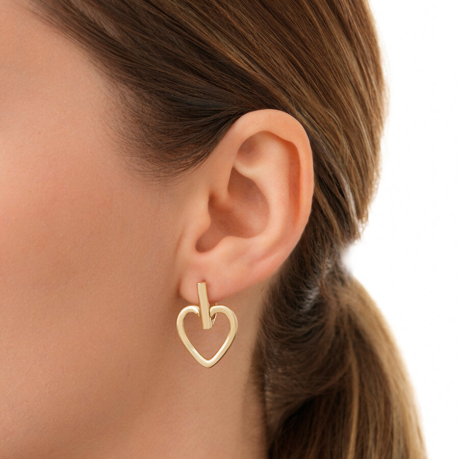 Gold Heart-Shaped Earrings