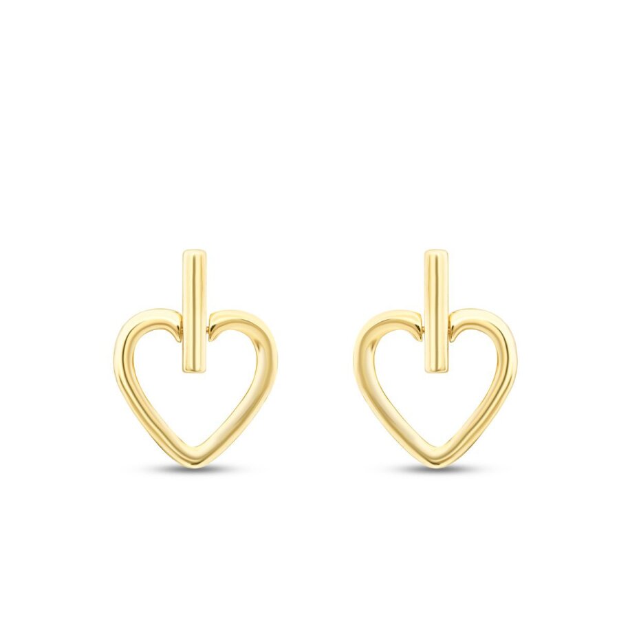 Gold Heart-Shaped Earrings