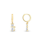 Gold Stone Cat Earrings