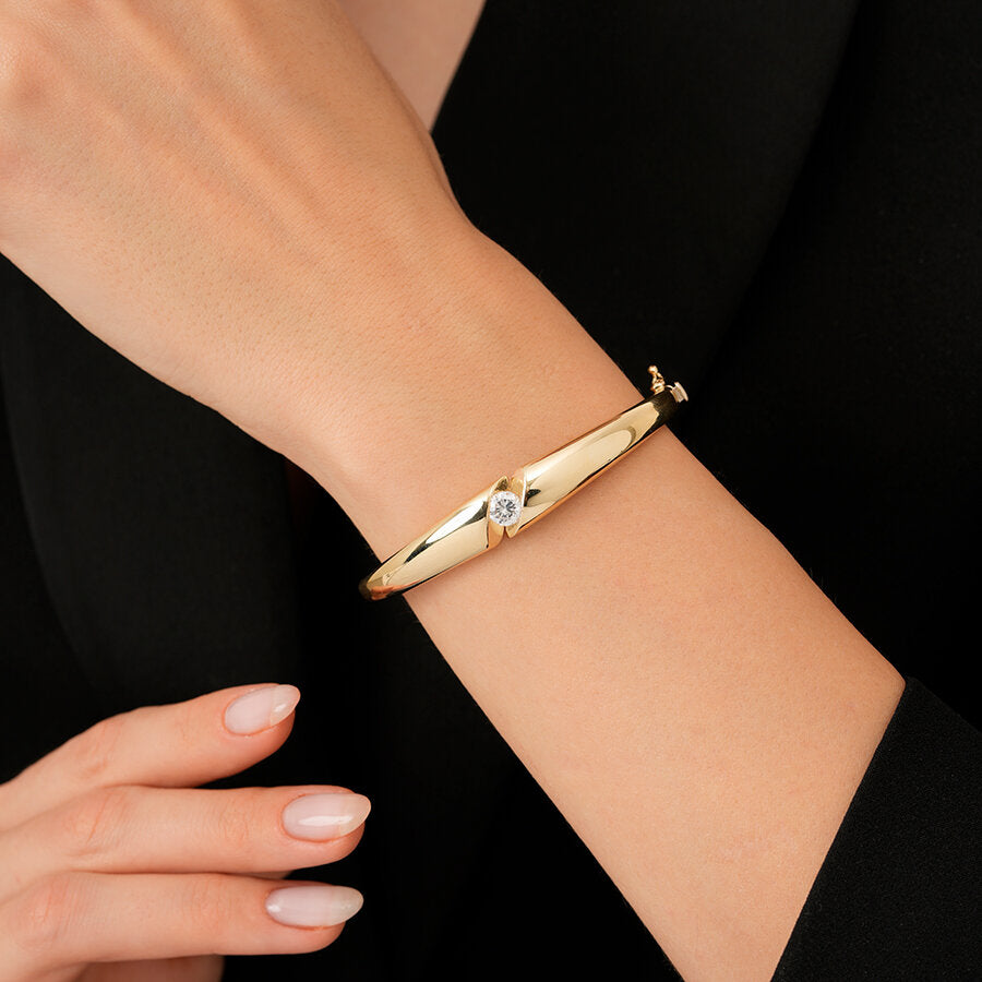 Gold Stone Bangle