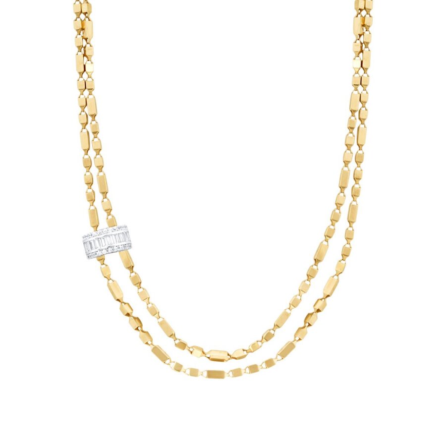 Gold Chain Baguette Necklace