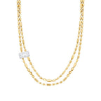 Gold Chain Baguette Necklace