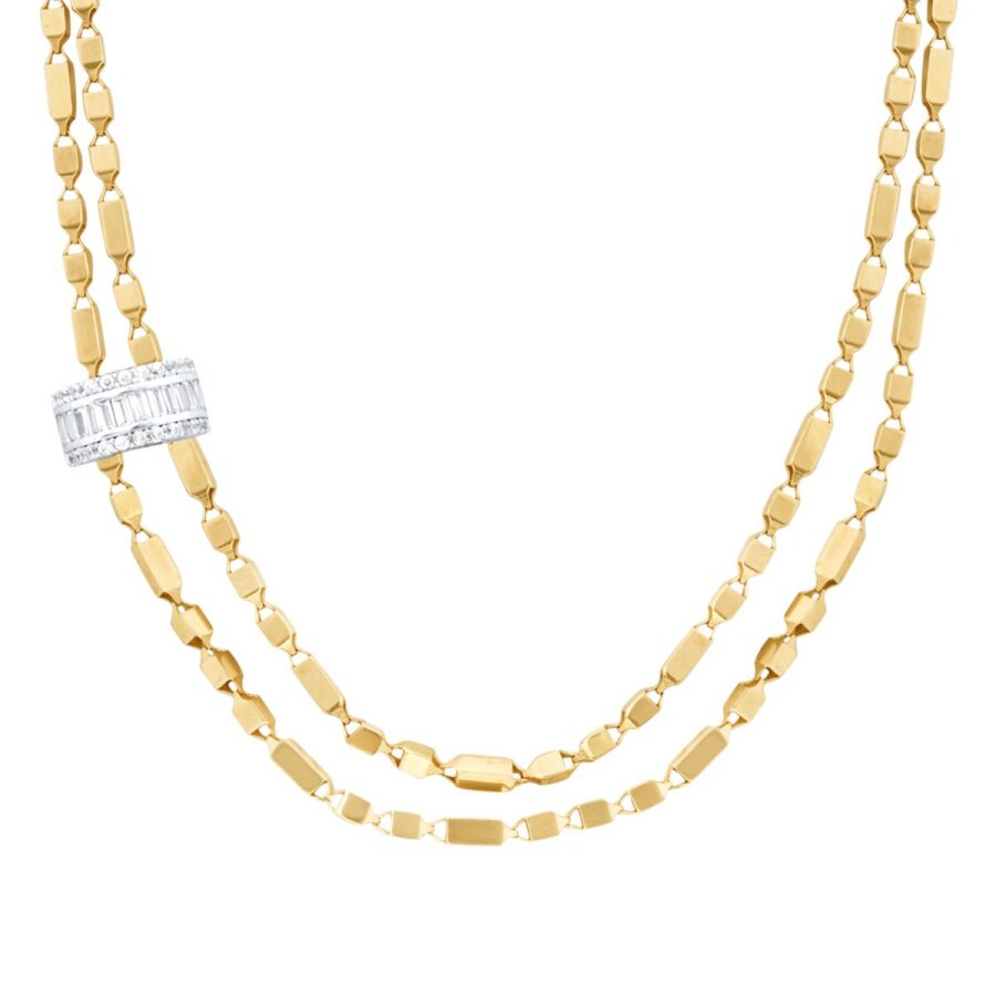 Gold Chain Baguette Necklace