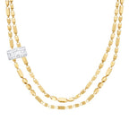 Gold Chain Baguette Necklace