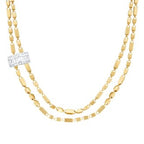 Gold Baguette Pendant with Chain Necklace