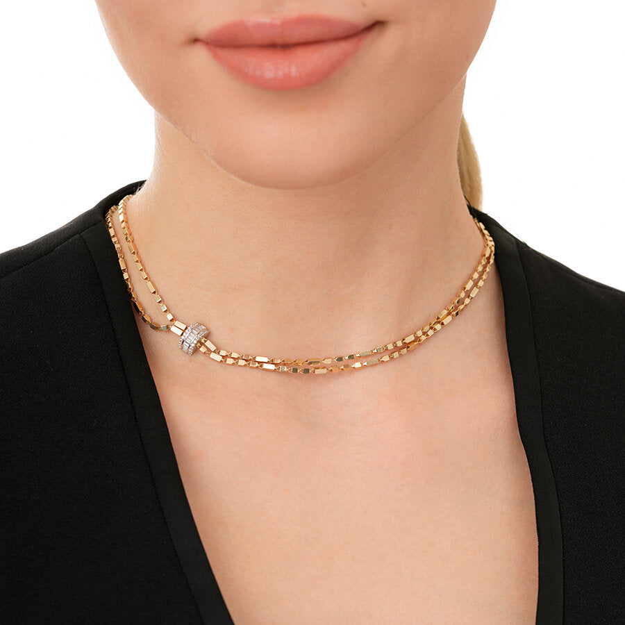 Gold Chain Baguette Necklace